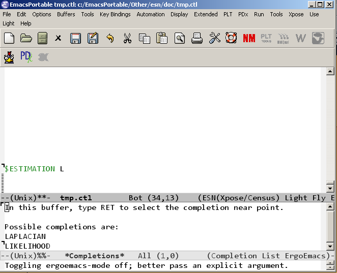 Completing the L in the $ESTIMATION record